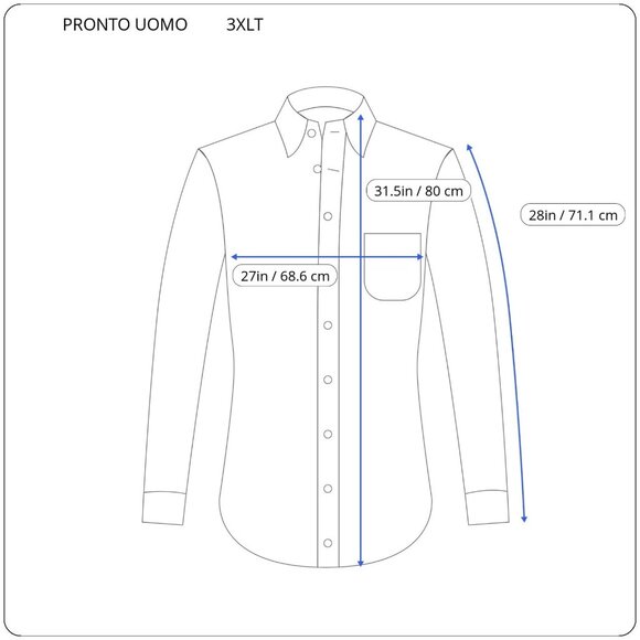 Pronto Uomo Men Shirt 3XLT Long Sleeve Collar Casual Non Iron Beige PLA51XE - Picture 2 of 8